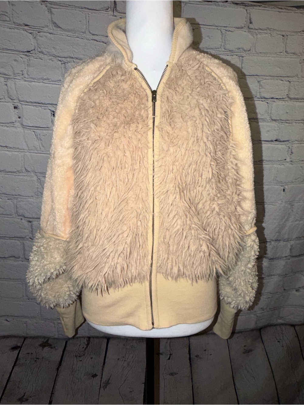 🤍 Free People FP One Teddy Sherpa Full-Zip Jacket — Size Small